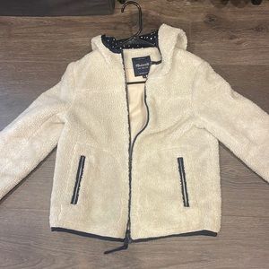 Madewell Sherpa Hooded Fleece with Polka Dot Hood